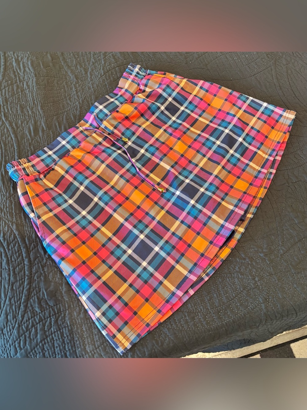 Plaid Multicolor Women’s Skort with Drawstring Waist